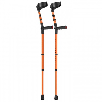 Ossenberg Orange Closed-Cuff Soft-Grip Double Adjustable Forearm Crutches (Pair)