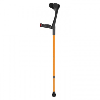 Ossenberg Orange Open-Cuff Comfort-Grip Adjustable Crutch (Left Hand)