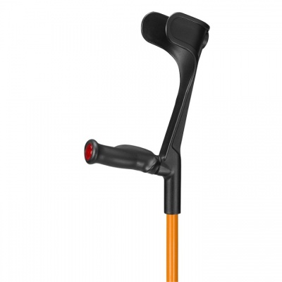 Ossenberg Orange Open-Cuff Comfort-Grip Adjustable Crutch (Left Hand)