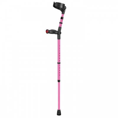 Ossenberg Pink Closed-Cuff Comfort-Grip Double Adjustable Forearm Crutch (Left Hand)