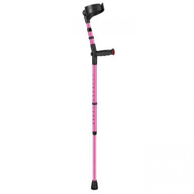 Ossenberg Pink Closed-Cuff Soft-Grip Double Adjustable Forearm Crutch