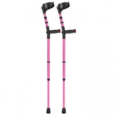 Ossenberg Pink Closed-Cuff Soft-Grip Double Adjustable Forearm Crutches (Pair)