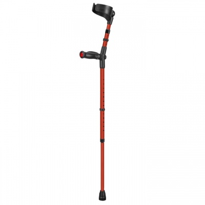 Ossenberg Red Closed-Cuff Comfort-Grip Double Adjustable Forearm Crutch (Left Hand)