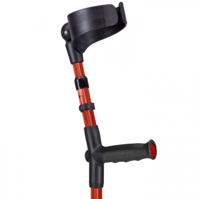 Ossenberg Red Closed-Cuff Soft-Grip Double Adjustable Forearm Crutch