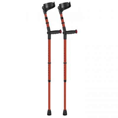 Ossenberg Red Closed-Cuff Soft-Grip Double Adjustable Forearm Crutches (Pair)