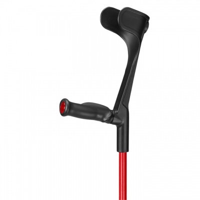 Ossenberg Red Open-Cuff Comfort-Grip Adjustable Crutch (Left Hand)