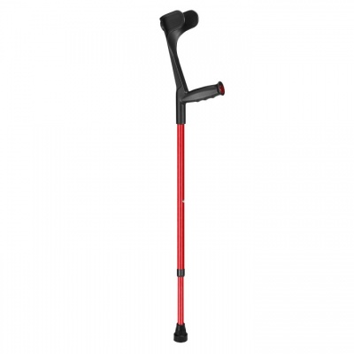 Ossenberg Red Open-Cuff Soft-Grip Adjustable Crutch