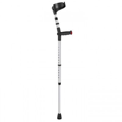 Ossenberg Silver Closed-Cuff Soft-Grip Double Adjustable Forearm Crutch