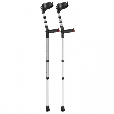 Ossenberg Silver Closed-Cuff Soft-Grip Double Adjustable Forearm Crutches (Pair)
