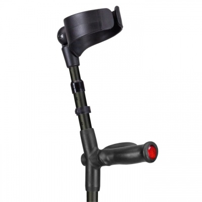 Ossenberg Textured Black Closed-Cuff Comfort-Grip Double Adjustable Forearm Crutch (Right Hand)