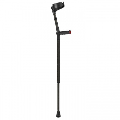 Ossenberg Textured Black Closed-Cuff Soft-Grip Double Adjustable Forearm Crutch