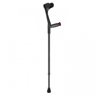 Ossenberg Textured Black Open-Cuff Soft-Grip Adjustable Crutch