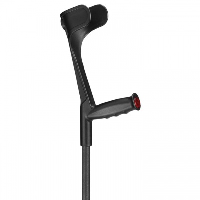 Ossenberg Textured Black Open-Cuff Soft-Grip Adjustable Crutch