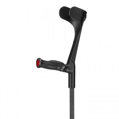 Ossenberg Textured Black Open-Cuff Comfort-Grip Adjustable Crutch (Left Hand)