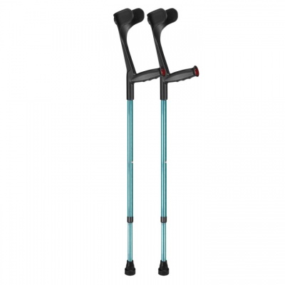 Ossenberg  Turquoise Open-Cuff Soft-Grip Adjustable Crutches (Pair)