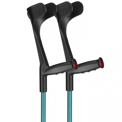 Ossenberg  Turquoise Open-Cuff Soft-Grip Adjustable Crutches (Pair)