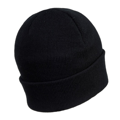 Portwest Black Beanie Hat with Rechargeable LED Light