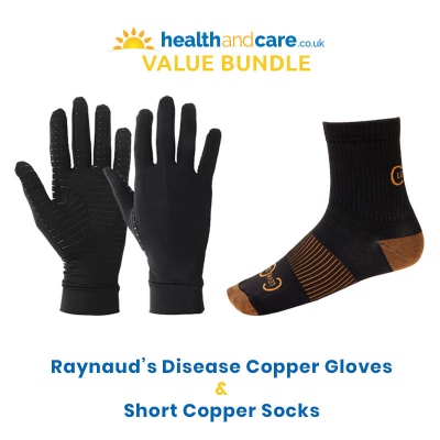 Raynaud's Disease Copper Gloves and Short Copper Socks Bundle