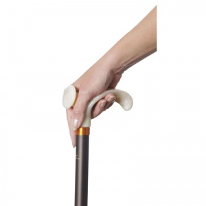 Left-Handed Adjustable Relax-Grip Marbled Cream Orthopaedic Walking Cane