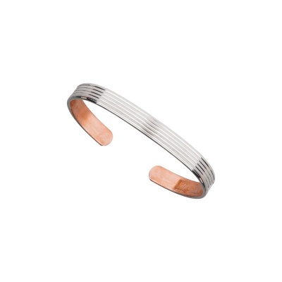 Sabona Classic Copper Silver Plated Bracelet 7mm Width Health and Care
