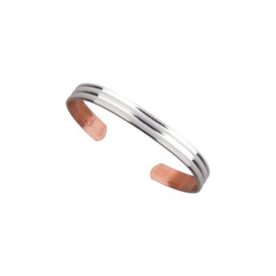 Sabona Classic Copper Silver Plated Bracelet 7mm Width