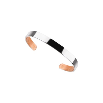 Sabona Plain Copper Silver-Plated Bracelet (7mm Width)