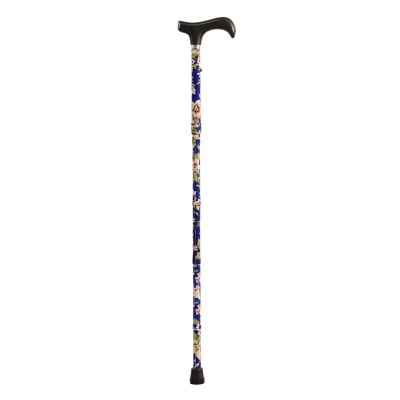 Short Height-Adjustable Mini Folding Blue Morris Derby Walking Stick