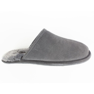 SnugToes Bolu Leather Slippers for Men (Grey)
