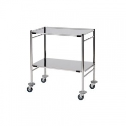 Sunflower Medical Surgical Trolley with 2 Removable Reversible Stainless Steel Shelves (Large)