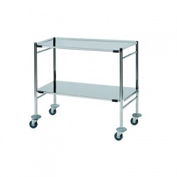 Sunflower Medical Surgical Trolley with 2 Removable Reversible Stainless Steel Shelves (X Large)