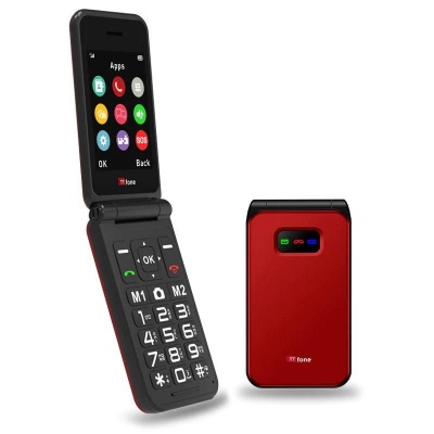 TTfone TT760 4G Big Button Flip Phone for Seniors (Red)