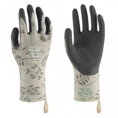 Towa WithGarden Luminus Herb-Patterned Premium Nitrile Gardening Gloves