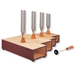 Set Of Tuning Forks C-Major Chord On Resonance Boxes