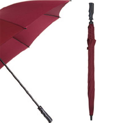 Rich Burgundy Large-Canopy Windproof Golf Umbrella with Lightweight Fibreglass Shaft