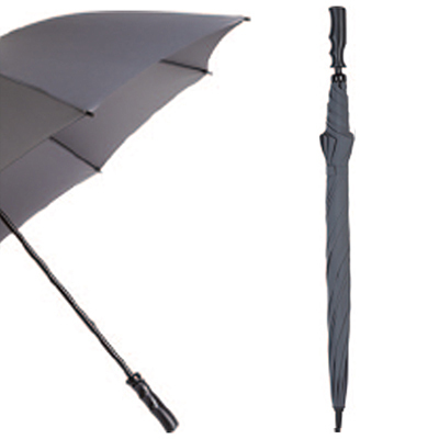 Slate Grey Large-Canopy Windproof Golf Umbrella with Lightweight Fibreglass Shaft