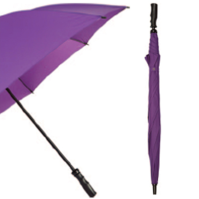 Plum Purple Large-Canopy Windproof Golf Umbrella with Lightweight Fibreglass Shaft