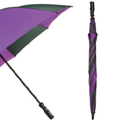 Purple and Green Large-Canopy Windproof Golf Umbrella with Lightweight Fibreglass Shaft