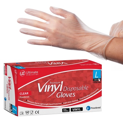 UCi Disposable Powdered Vinyl Gloves