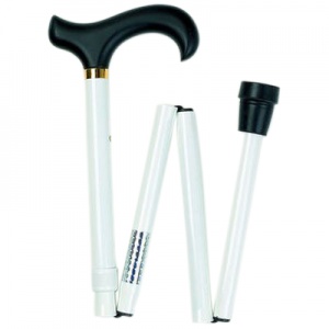 Adjustable Folding Crutch Handle White Walking Stick