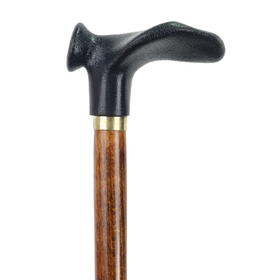 Wooden Anatomical-Handle Sturdy Walking Cane (Left Hand)