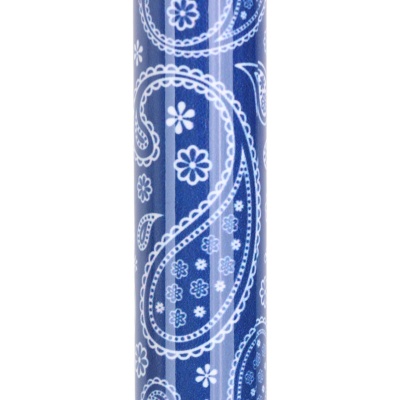 Ziggy Blue Paisley Crutch Handle Folding Height-Adjustable Walking Stick