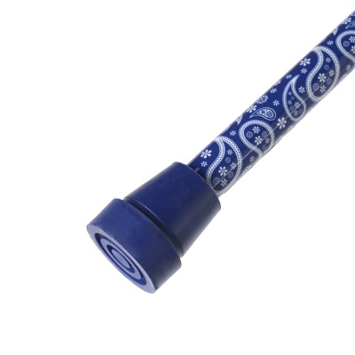 Ziggy Blue Paisley Crutch Handle Folding Height-Adjustable Walking Stick