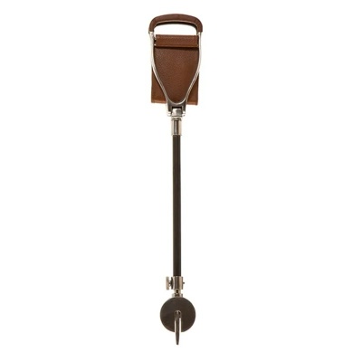 Adjustable Shooting Stick with Extra Large Brown Leather Seat