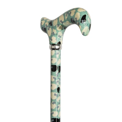 Adjustable Aluminium Derby Walking Cane with The Black Sheep Design