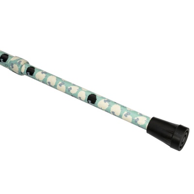 Adjustable Aluminium Derby Walking Cane with The Black Sheep Design