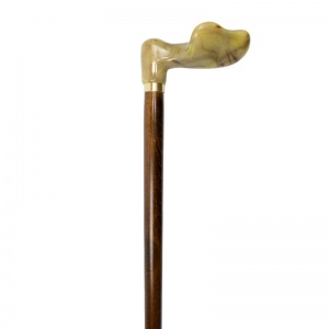 Anatomical Marble-Effect Hardwood Walking Stick