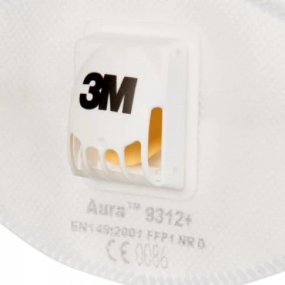 3M Aura Disposable FPP1 Valved P1S Respirator Mask 9312+ (10 Pack)
