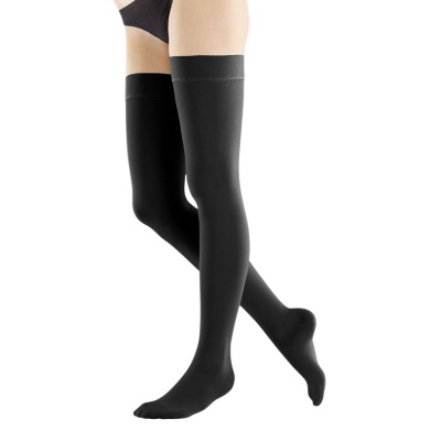 Medi Mediven Elegance Class 2 Black Thigh Compression Stockings with Top  Band