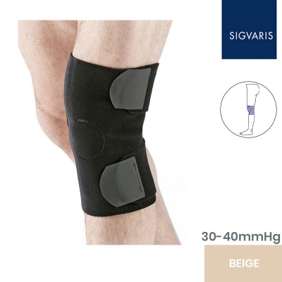 Sigvaris CompreKnee Standard Unisex Adjustable Beige Knee Compression Sleeve