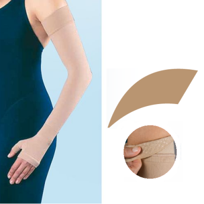 JOBST Bella Lite Class 2 (20 - 30mmHg) Beige Arm Sleeve and Gauntlet with Dotted Silicone Band